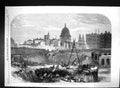 Original Old Antique Print 1864 Works Metropolitan Extension Railway Smithfield