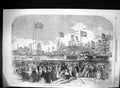 Antique Old Print 1856 Scene Opening New Docks West Hartlepool Ships Flags 19th