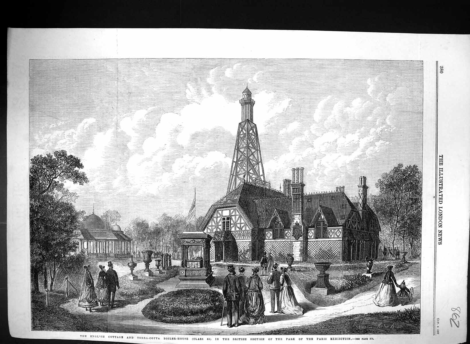 Old 1867 English Cottage Terra-Cotta Boiler House British Section Par Victorian