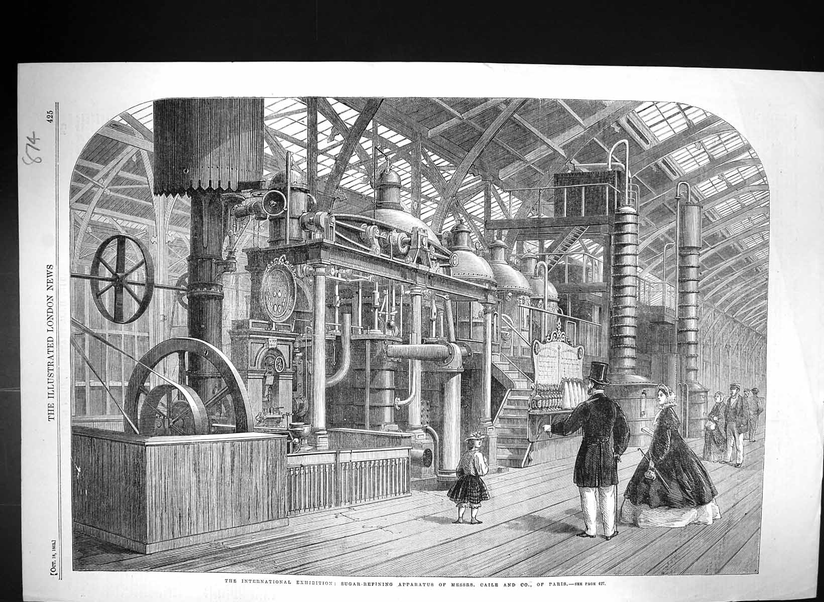 Old 1862 International Exhibition Sugar Refining Apparatus Caile Pari Victorian