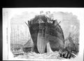 Old 1866 Attempted Launch Iron Clad Frigate Ship Northumberland Millw Victorian