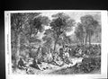 Old Print 1856 Picnic Baltic Fleet Siers Officers Countryside Carmichael 19th