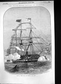 Old Antique Print 1856 Grand Naval Review Spithead War Ship Manning Yards 19th
