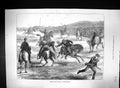 Antique Print 1872 War Officers Playing Hockey Woolwich Common Sport Horses