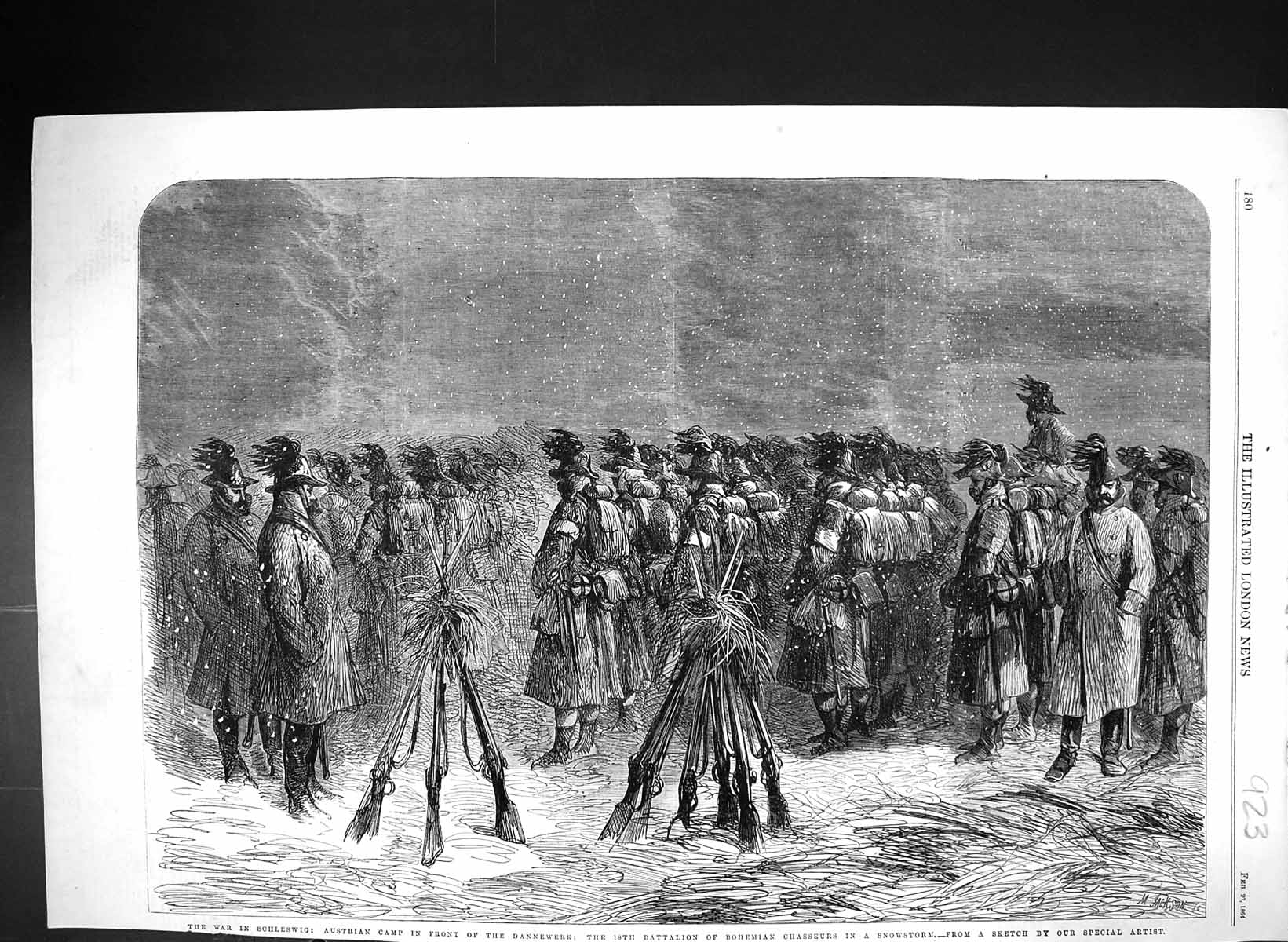 Old 1864 War Schleswig Austrian Camp Dannewerk Bohemian Chasseurs Sno Victorian