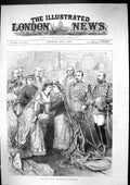 Old 1882 Royal Wedding Congratulations Scene Family Prince Queen Vict Victorian