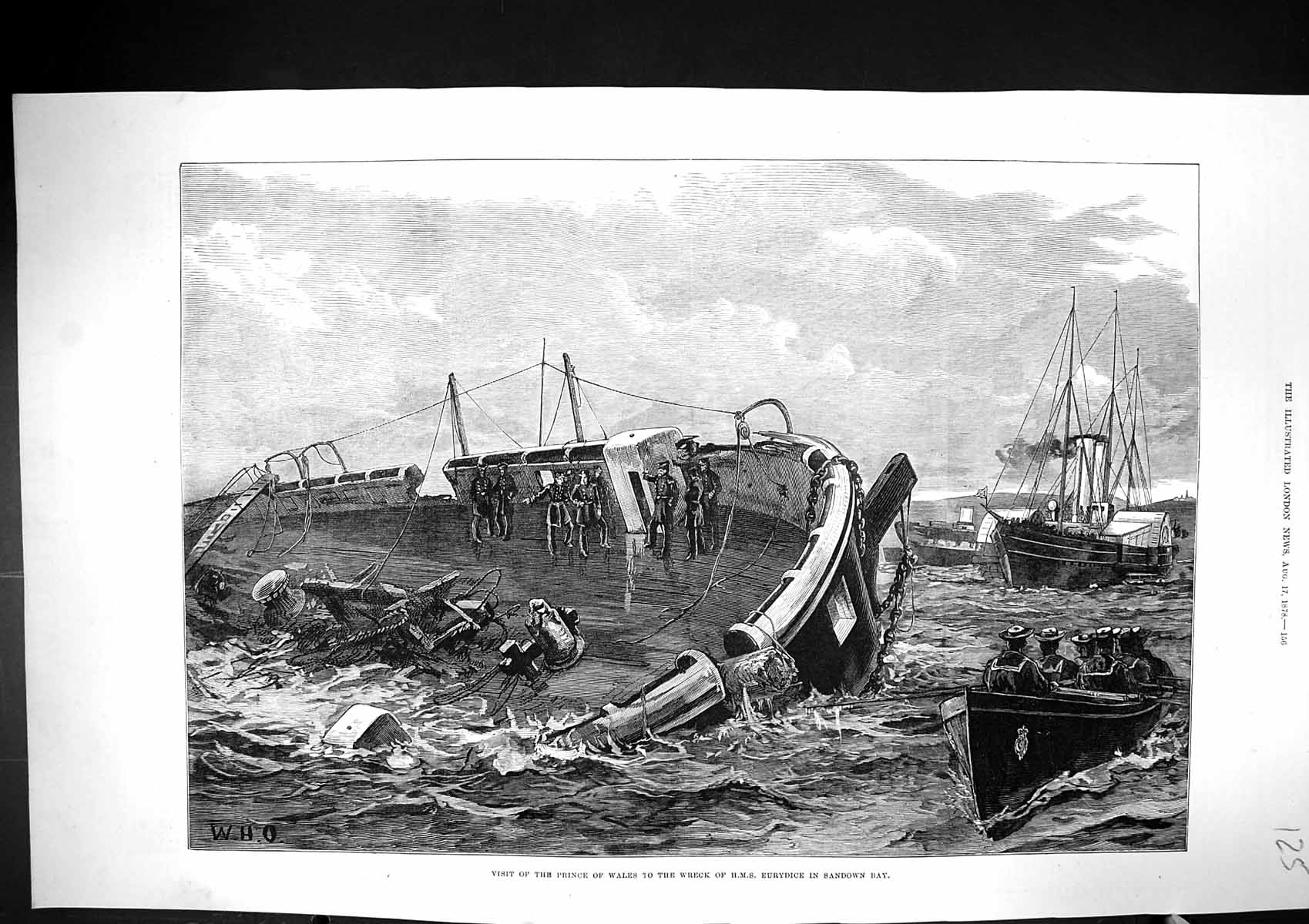 Old 1878 Visit Prince Wales Ship Wreck H.M.S. Eurydice Sandown Bay Fi Victorian