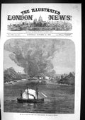 Antique Print 1873 War GCoast Africa Ship H.M.S. Druid Destroying Village A