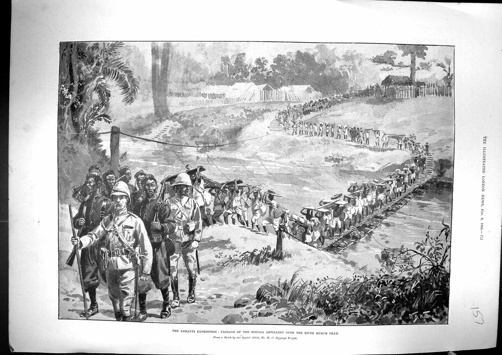 Old 1896 Ashanti Expedition Passage Houssa Artillery River Busum Prah Victorian