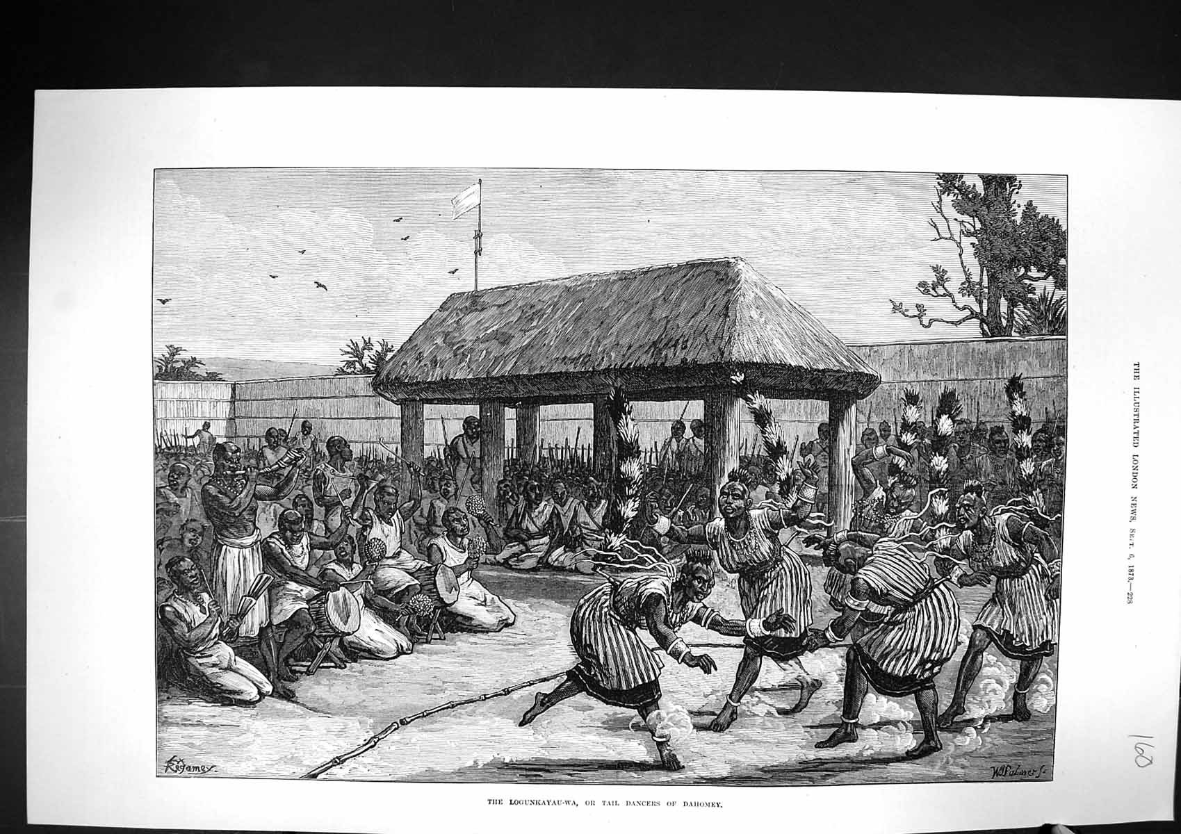 Old 1873 Longunkayau-Wa Tail Dancers Dahomey Africa Natives Fine Art Victorian