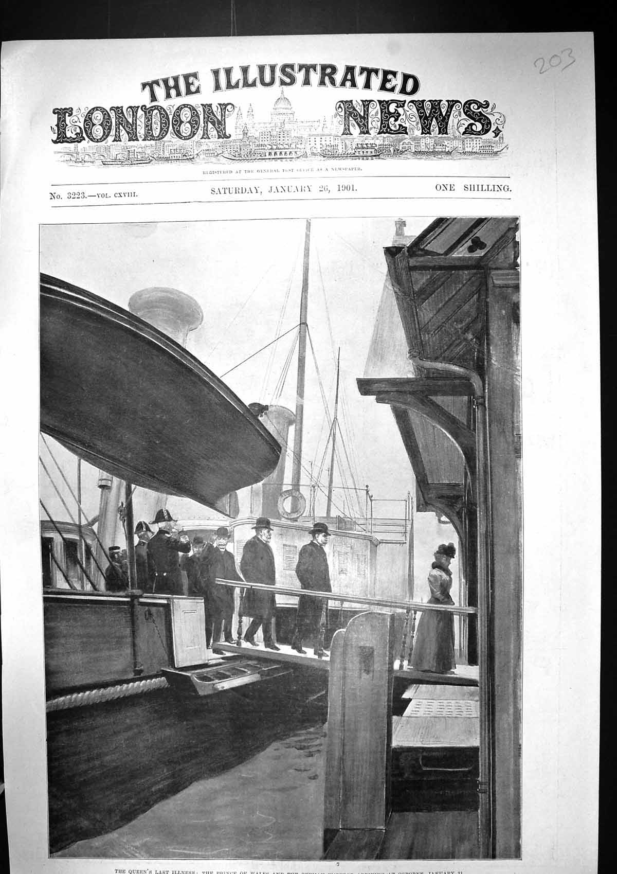 Old 1901 Prince Wales German Emperor Ship Arriving Osborne Queen Vict Victorian