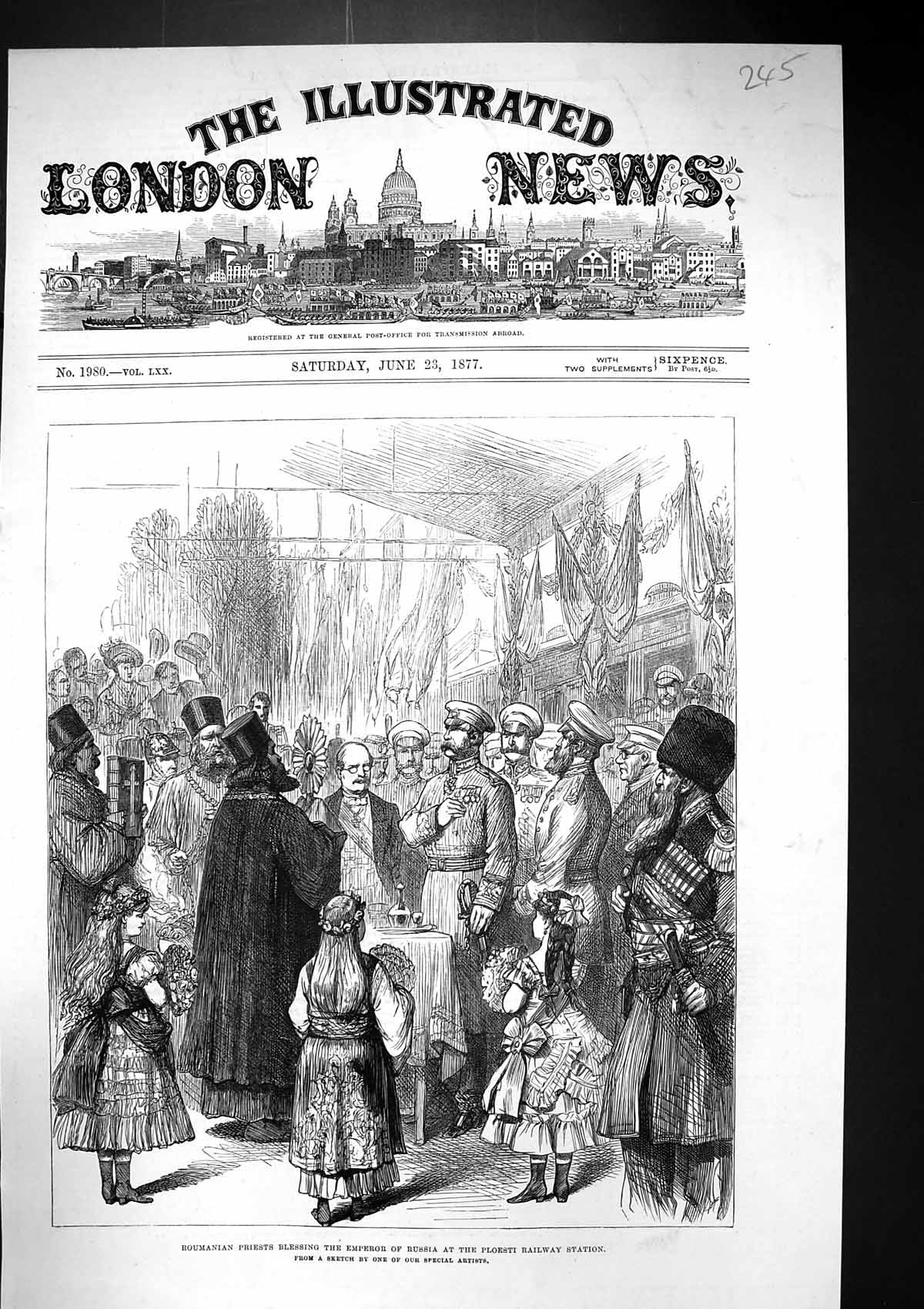 Old 1877 Roumanian Priests Blessing Emperor Russia Ploesti Railway St Victorian