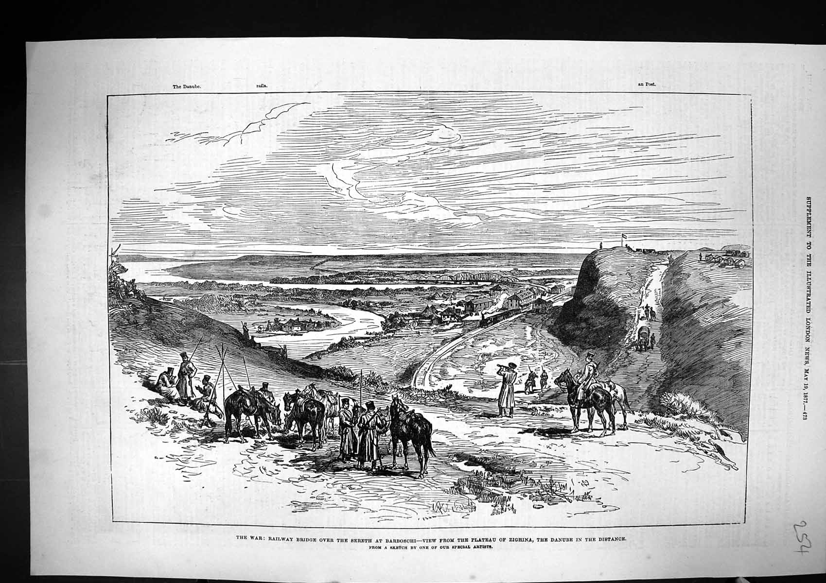 Old 1877 War Railway Bridge River Sereth Barboschi Plateau Zighina Da Victorian