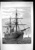 Original Old Antique Print 1877 Fine Art Turkish Ironclad Ship Hamidieh 19th
