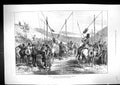 Antique Print 1877 War Cossacks Scene Road Galatz Barboschi Horses Weapons 19th