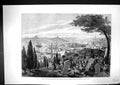 Old 1877 View Constantinople Turkish Admiralty Buildings Ships Graves Victorian