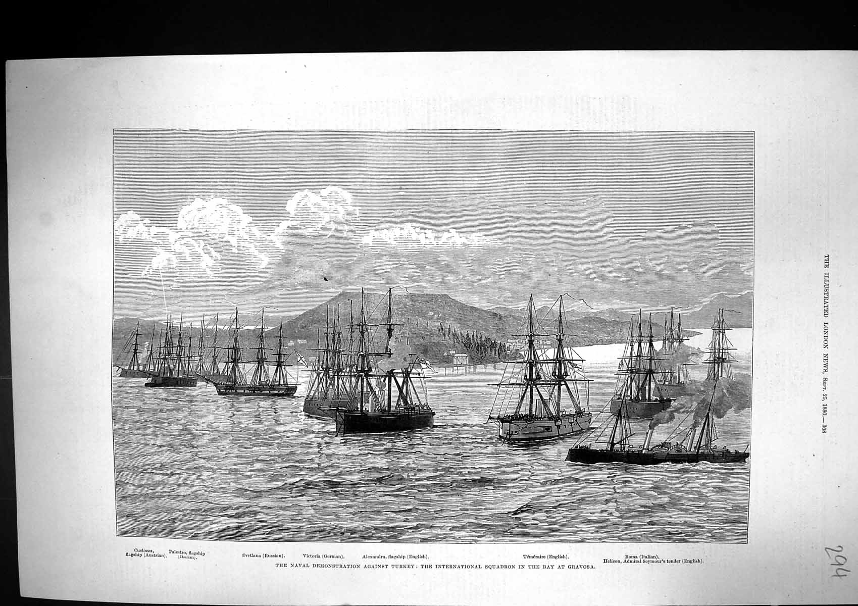 Old 1880 War Ships Turkey Victoria Temeraire Roma Helicon Seymour Pal Victorian
