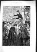 Old 1878 Saturday Night Metropolitan Poultry Market Dead Birds Fine A Victorian