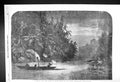 Old 1857 Water Hunting Deer Night Scene River Susquehana Pennsylvania Victorian