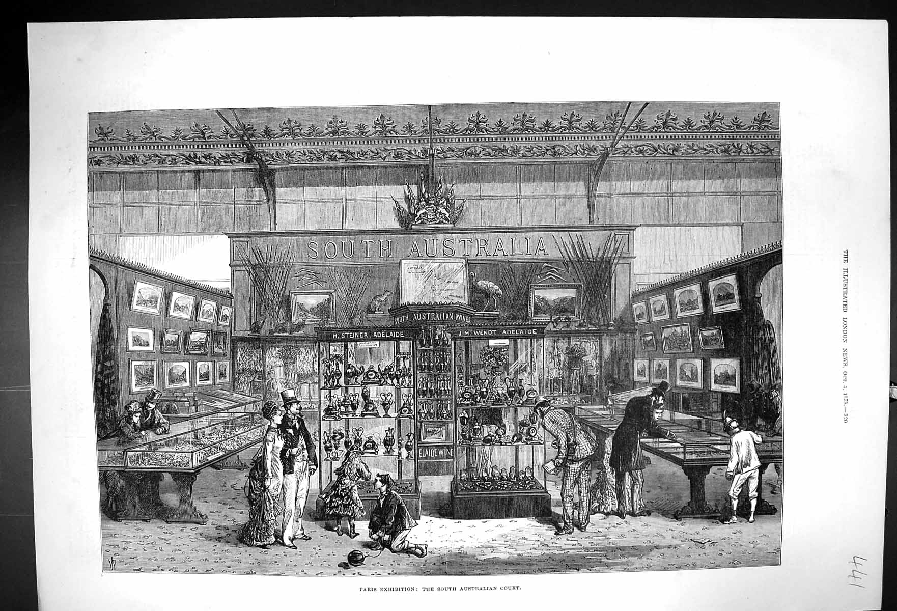 Old 1878 Paris Exhibition France South Australia Court Steiner Adelai Victorian