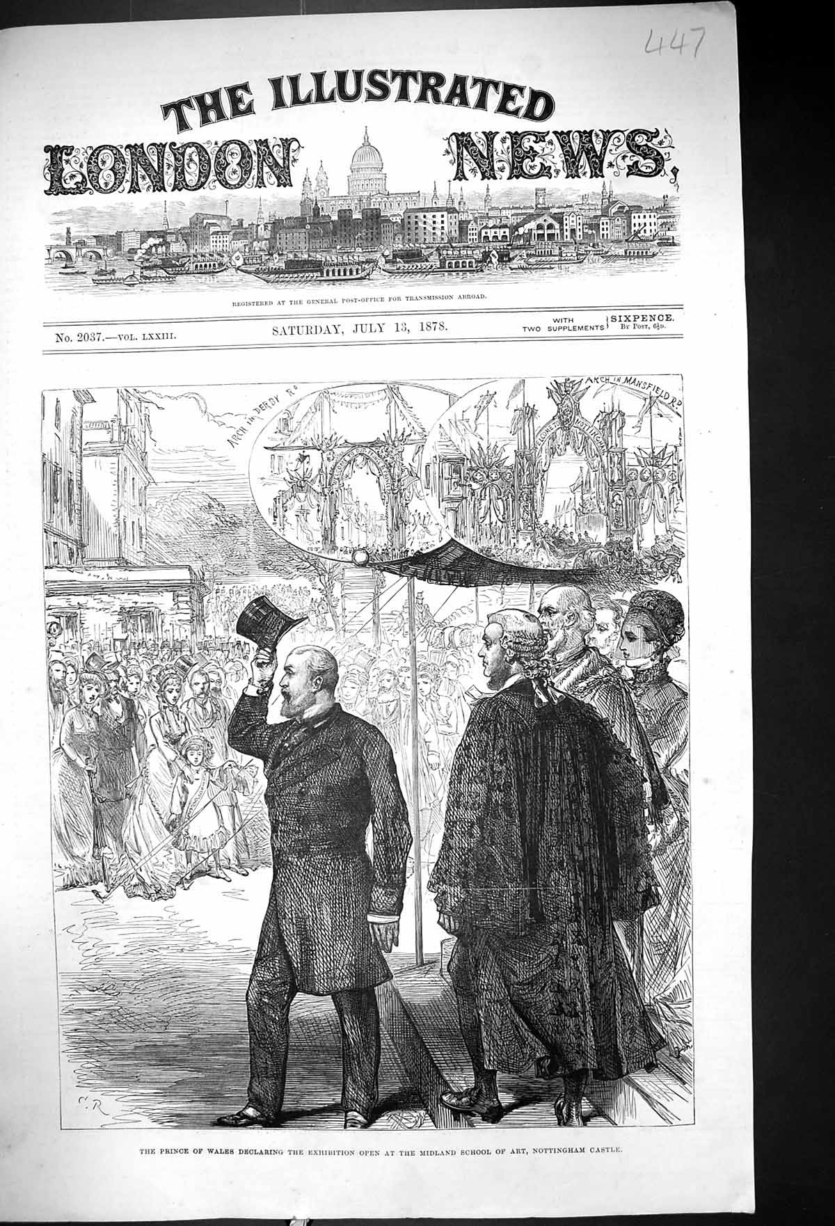 Old 1878 Prince Wales Exhibition Midland School Art Nottingham Castle Victorian