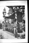 Old 1881 Funeral President Garfield Lying State Cleveland Queen Wreat Victorian