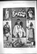 Old 1881 Algeria Arabian Shepherd Mauresque Minstrel Girl Pedlar Kaby Victorian
