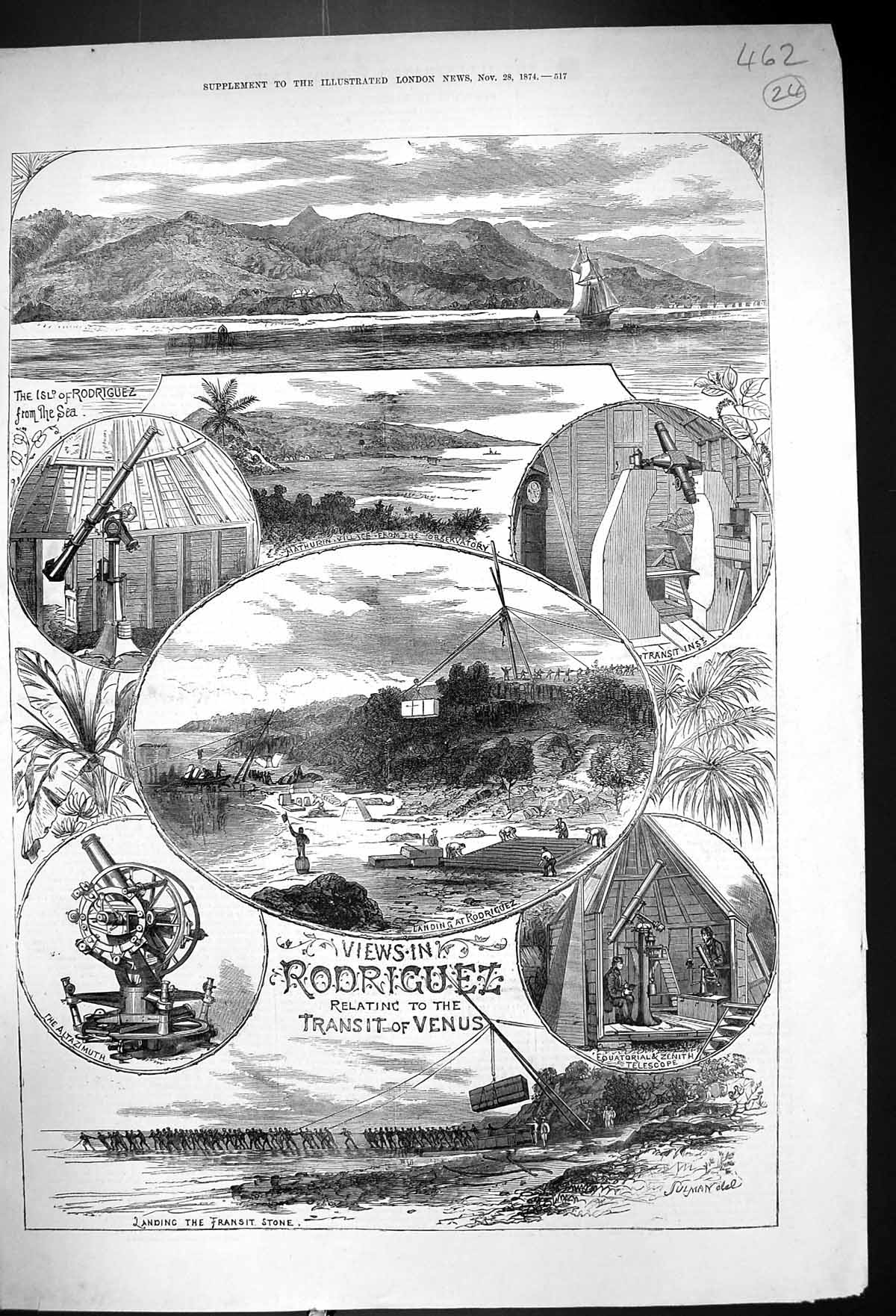Old 1874 Rodriguez Transit Venus Astronomy Zenith Telescope Altazimut Victorian