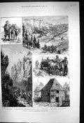 Old 1882 Bosnia Herzegovina Pack Horse Mokro Serpentine Road Romanya Victorian