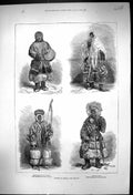 Old 1882 Natives Siberia Samoyed Lower Yenisei Ostiak Obi People Cost Victorian