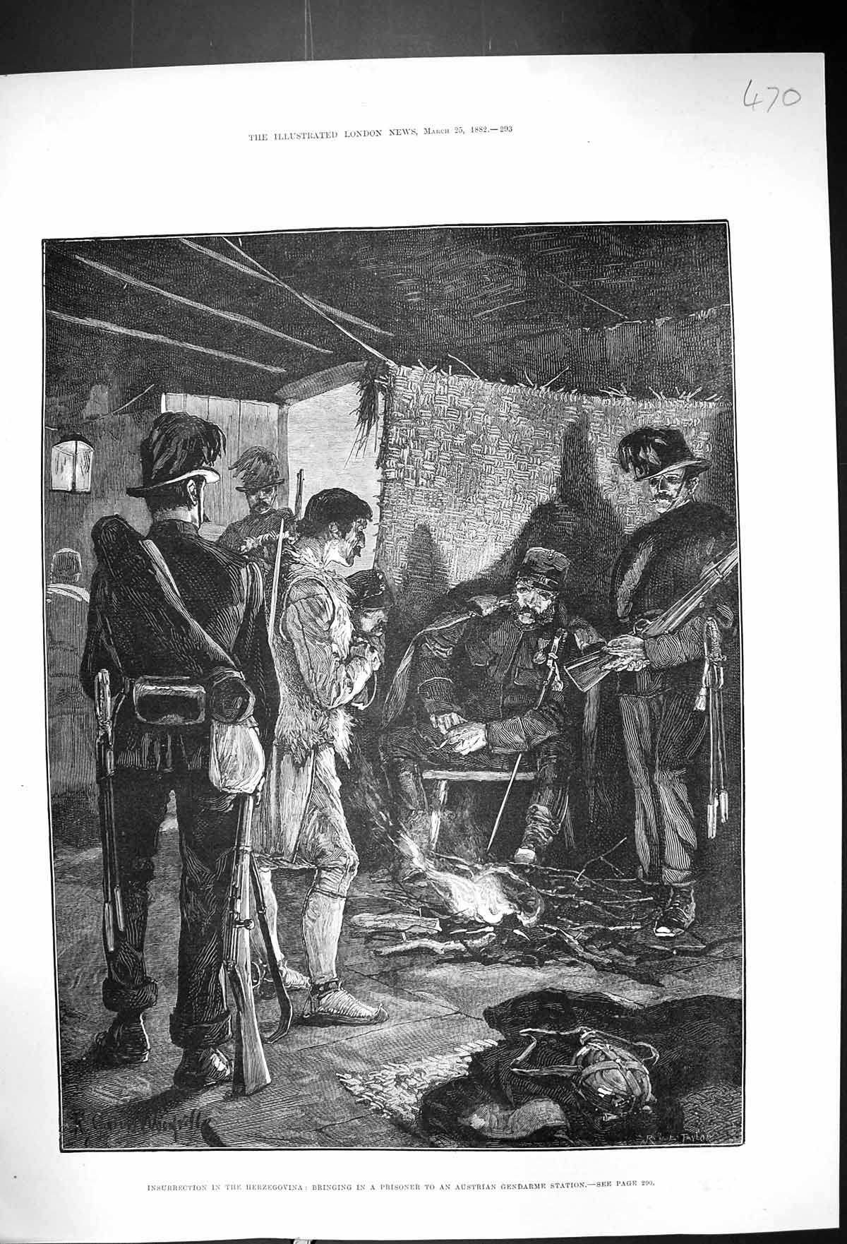 Old 1882 Insurrection Herzegovina Bringing Prisoner Austrian Gendarme Victorian