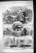 Old 1875 Alexandra Palace Park Water Village Swiss Chalet Pavilion Su Victorian