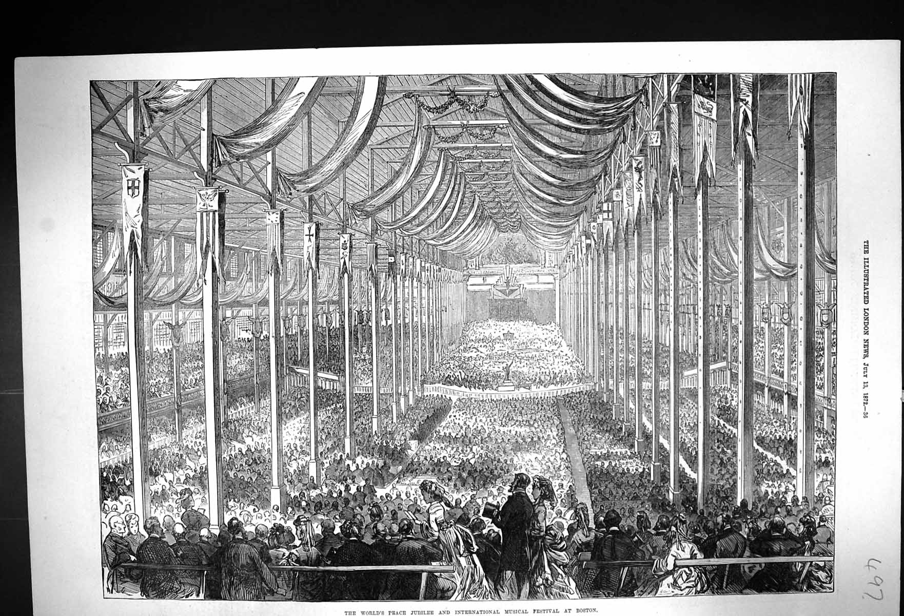 Old 1872 World'S Peace Jubilee International Festival Boston America Victorian