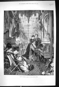 Old 1875 Scene Sunday Music Union Pacific Railway Train Fine Art Amer Victorian