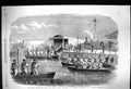 Old Print 1856 Naval Review Queen Royal Family Embarking Portsmouth Boats 19th