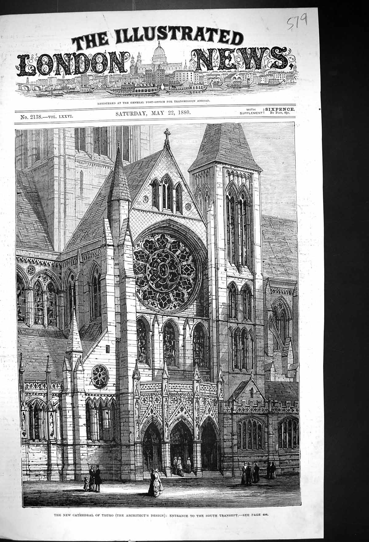 Old 1880 Cathedral Truro Architect Design Entrance South Transept Arc Victorian