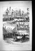 Antique Old Print 1880 Royal Visit Truro Triumphal Arches Cornish Procession
