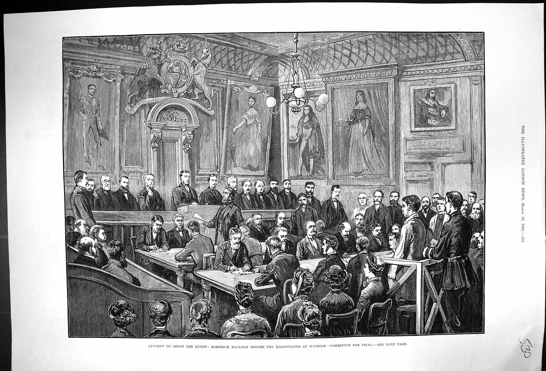 Old 1882 Attempt Shoot Queen Roderick Maclean Magistrates Court Winds Victorian