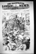Antique Old Print 1879 Street Scene Waiting Arrival Mr. Gladstone West Calder