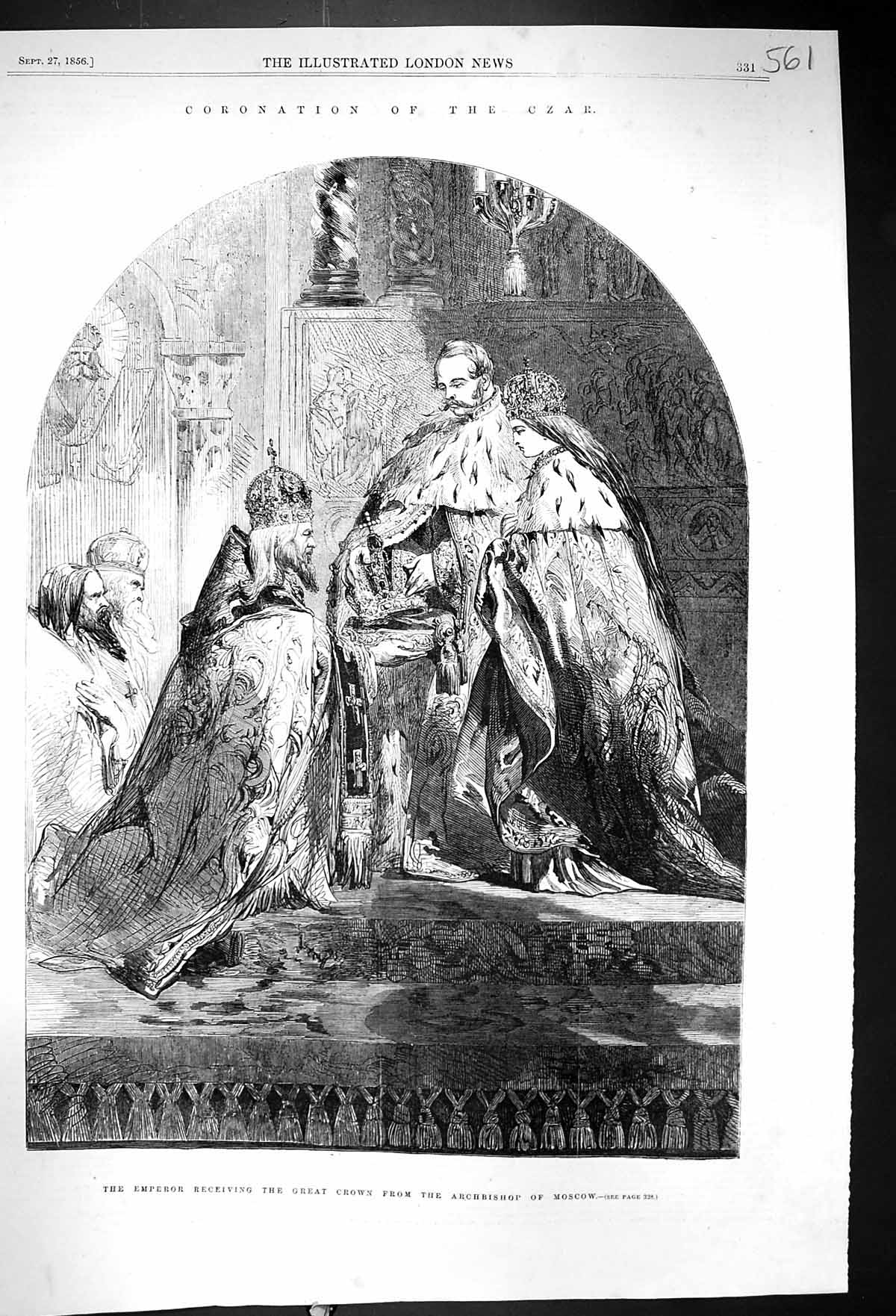 Old 1856 Coronation Czar Emperor Great Crown Archbishop Moscow Russia Victorian