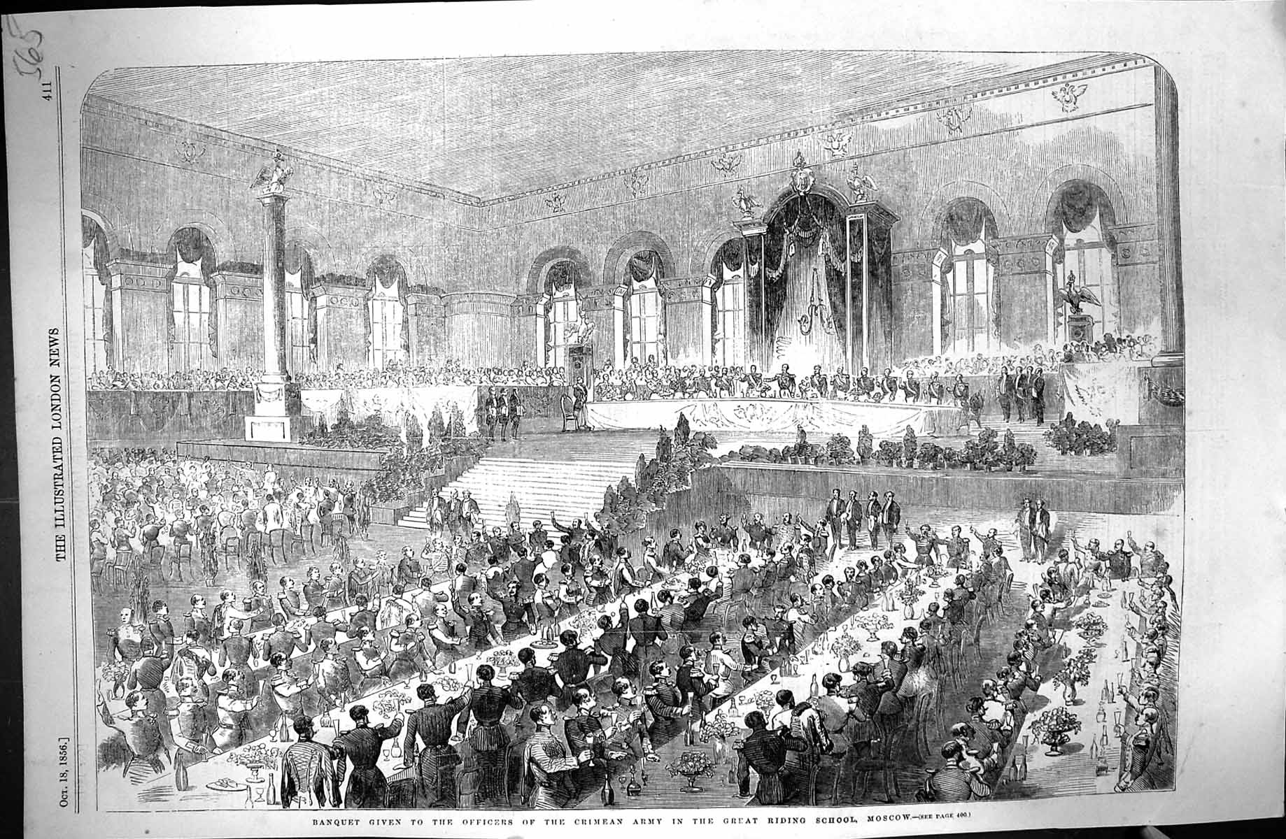 Old 1856 Banquet Officers Crimean Army Great Riding School Moscow Rus Victorian