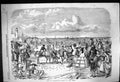 Antique Print 1857 Beach Scene Scarborough Huts Lighthouse Horses Carriage 19th