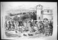Original Old Antique Print 1856 Scene Yorkshire Coast England Winday Weather