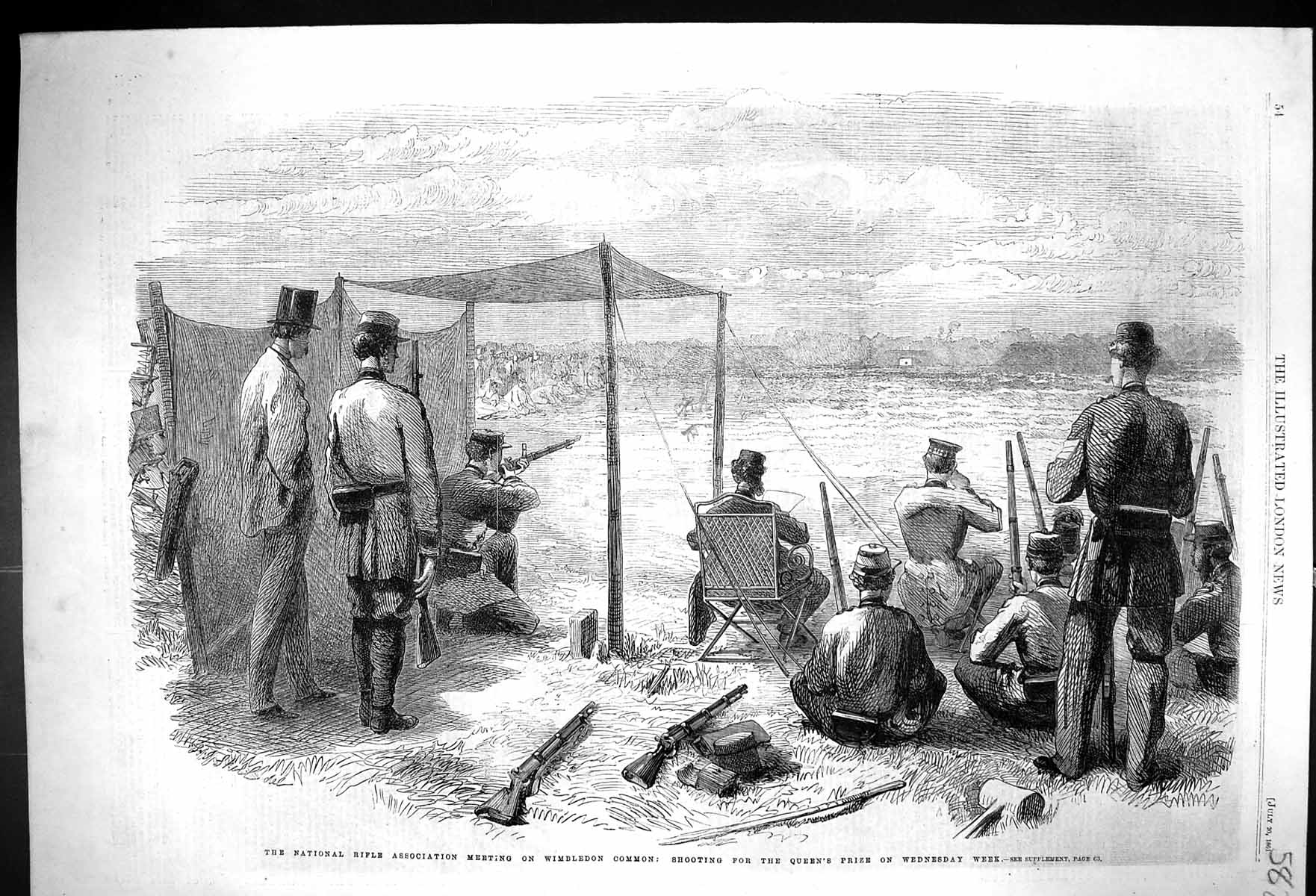 Old 1861 National Rifle Association Meeting Wimbledon Common Shooting Victorian
