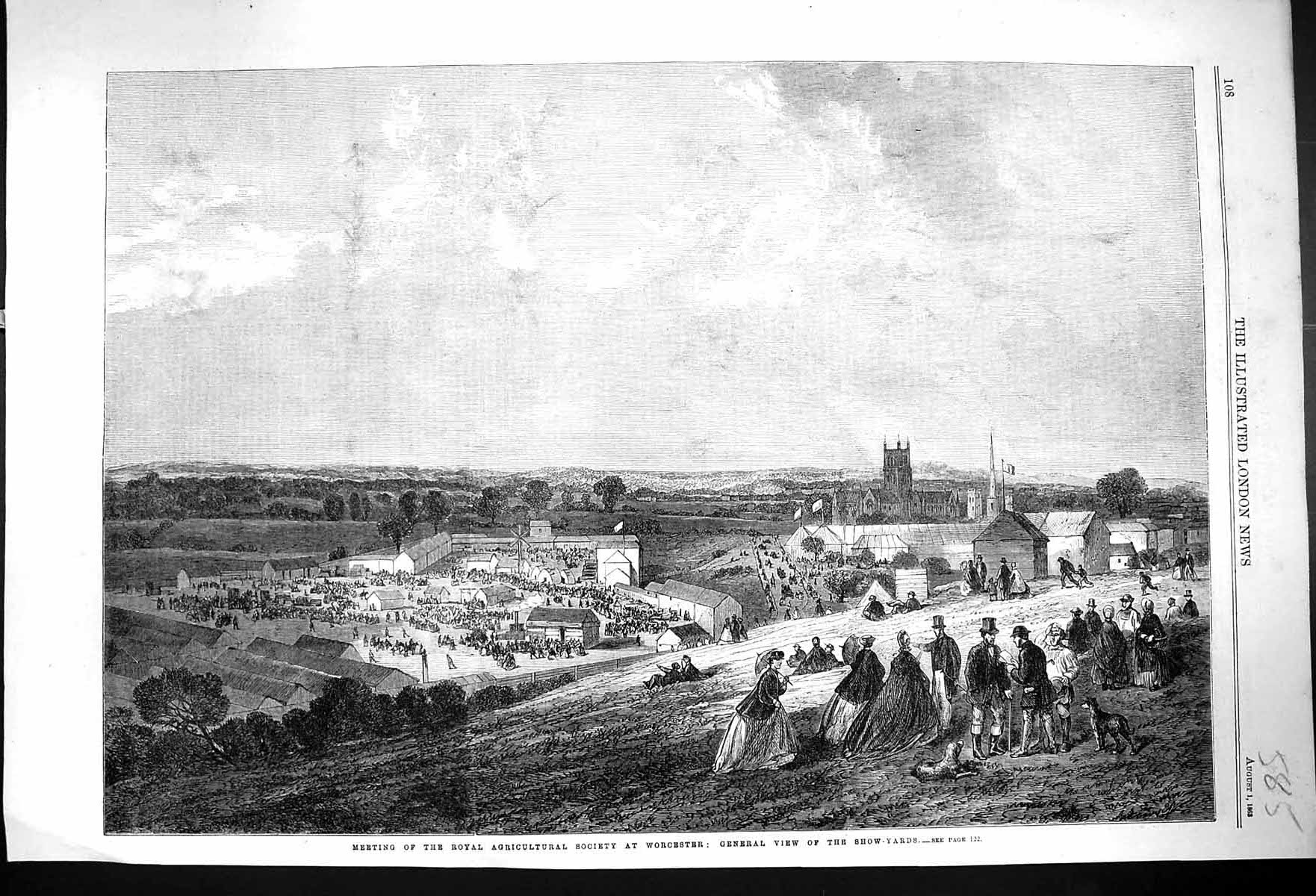 Old 1863 Royal Agricultural Society Worcester View Show Yards Fine Ar Victorian