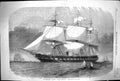 Old Antique Print 1856 United States America Steam Frigate Ship Merrimac 19th