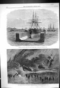 Old 1867 Peruvian Iron-Clad Ship Floating Dock Callao Richard Lewis L Victorian