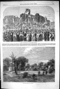 Old 1864 Laying First Stone Memorial Lucknow Burial Ground George Cou Victorian