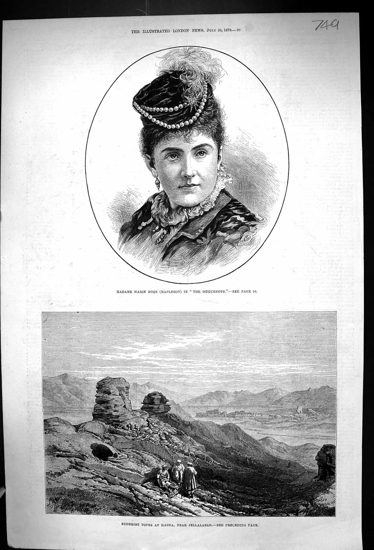 Old 1879 Madame Marie Roze Mapleson Huguenots Buddhist Temple Hadda J Victorian