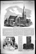 Old 6036 1858 Church St. Mary Stoke Newington Font Bible Lady Inglis